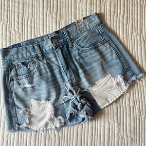 American Eagle Outfitters Blue Distressed Denim Cut-Offs